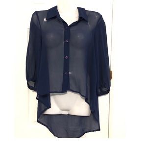 Blue sheer blouse